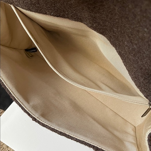 Chanel Chocolate Bar Mademoiselle Brown Flap Bag Quilted Wool Jumbo - Picture 11 of 13